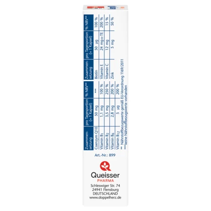 Abbildung der Produktverpackung Doppelherz aktiv Coenzym Q10 Seitenansicht links